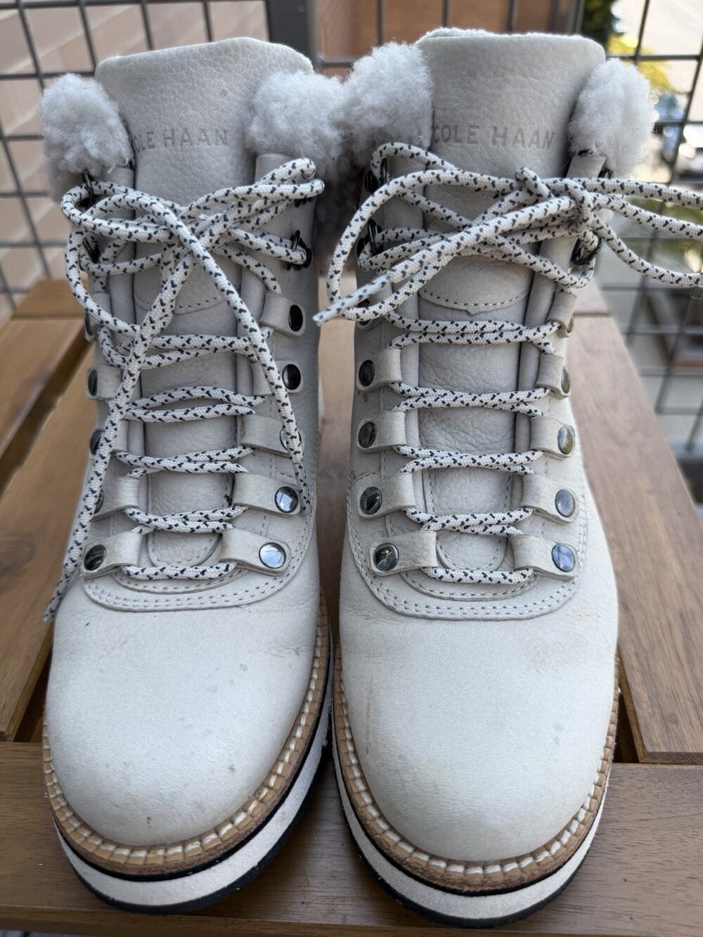 Cole Haan ZeroGrand Explore Women's Nubuck Hiking Boots with Shearling Trim 6B